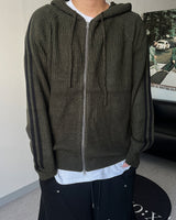 CB Track Knit Hood Zip-up (4C)