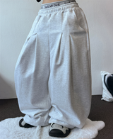 TWO DOUBLE PINTUCK BALLOON WIDE LONG PANTS 🤍🩶🖤3COLOR