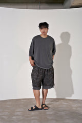VINTAGE CAMO LAYERED 1/2 PANTS (Charcoal)