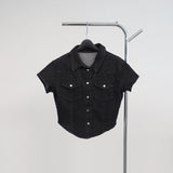 Pias denim cropped shirt