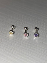 [925silver] カラーキュービックピアス (3color)