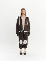 Fluffy Zip-Up Hoodie (Brown)