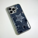 フェイドデニムスターダストスマホケース ダークインディゴ (SV_Epoxy)