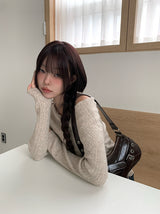 Buckle Leather Eyelet Daily Shoulder Bag