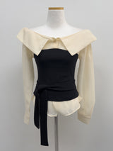 Buttery Off-Shoulder Layered Blouse
