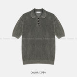 LMN リフェルピグメントウォッシャブルカラーショートスリーブニットウェア (5 colors)