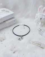 [Aespa Winter Necklace] Vintage Heart Locket Choker Necklace - Silver ver.