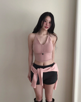 du deep cozy halter sleeveless top