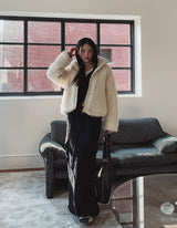 Light Boucle String Fur Jacket