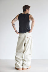 Unbalanced-line parasuit pants