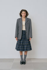 Witty frill skirt_check blue
