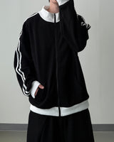 Lift color block track zip-up