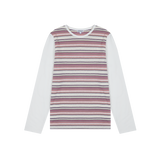 セーターストライプ長袖Tシャツ (ホワイト)