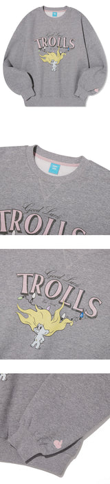 TROLLS VINTAGE GRAPHIC NAPPING SWEATSHIRT - MELANGE GRAY