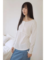 PLACKET RIBBED T-SHIRT(WHITE)