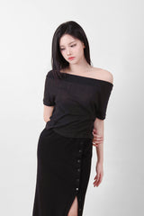 See-Through Ribbon Top Black