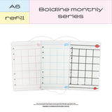 A6 Boldline monthly series refill