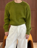[Unisex] バックストラップワイドデニムパンツ(2color)