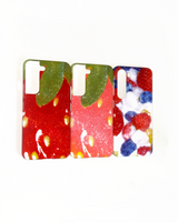 (glossy hard) Sparkling Strawberry phone case - Coral