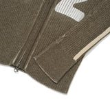 GARMENT HIGH NECK KNIT ZIP UP [KHAKI]