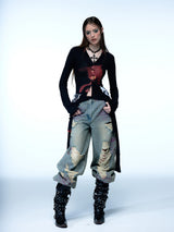 Emoha cosmo lady printed punk long shirt