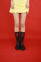 cherry print tights
