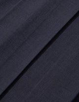 BUTTON DOUBLE PLEATED MIDI SKIRT(NAVY)