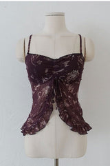PAISLEY FRILL SLEEVELESS TOP