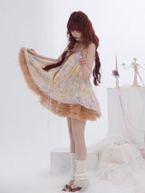 ROSE ISLAND シフォン ギャザー Aライン スリップドレス