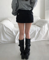 Mitsu Damage Back Pocket Mini Skirt
