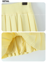 Elise Knitwear Pleats Skirt Cardigan Two-Piece
