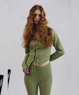 ASYMMETRIC COLOR KNIT CARDIGAN