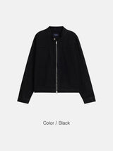 クロップバイカーウォッシュ加工ジャケット