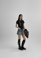 [B-DENIM] ビンテージミニスカート 038