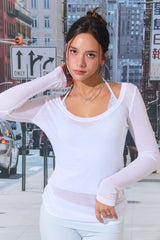 Rosy Lace Halter Cami (Baby Blue)