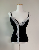 Taronz Long Lace Top (Black)