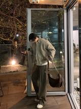 ハリントンオーバーフィットウールカラージャケット