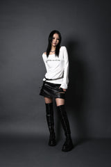 UNZIPPED LOGO T-SHIRT #WHITE