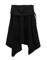 Folding Unbalanced Flare Midi Skirt