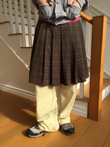 YWD PLAID PLEATS SKIRT (3color)