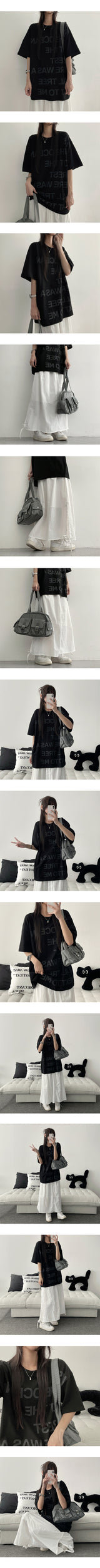 Here レタリング オーバーサイズ フィット 半袖 Tシャツ