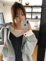 ダンチェック2WAYフーディジップアップ