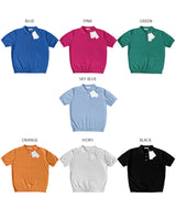 LMN ニュワー 3 Burkle カラー半袖ニット (7 colors)