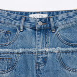 FRONT SIDE PATCHWORK DENIM PANTS code 18106