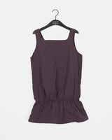 Reelf nylon checkered sleeveless mini dress