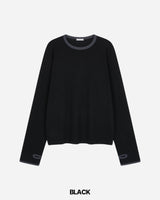 Grid Crop Waffle Ringer Tee