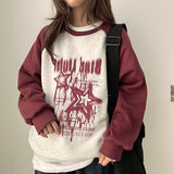 Heart lettering raglan sweatshirt