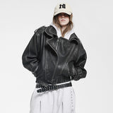 Double-collar shoulder outerwear_DARK GRAY