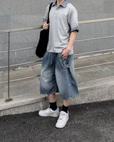 Levin Roll-Up Collar Henley Short Sleeve