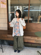 ピュアチェックパッチブラウス ( 2color )